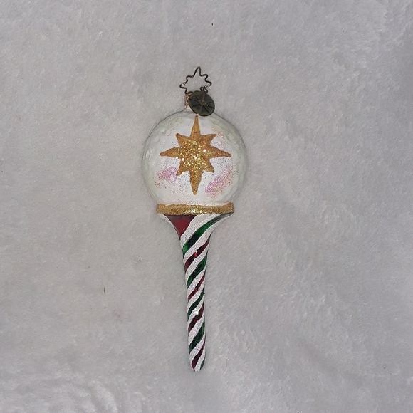 Christopher Radko TEE TIME Golf Ball on Peppermint Twist Tee Christmas Ornament - Picture 6 of 7